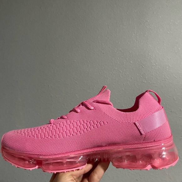 Shoes - Trendy Pink Knit Sneakers